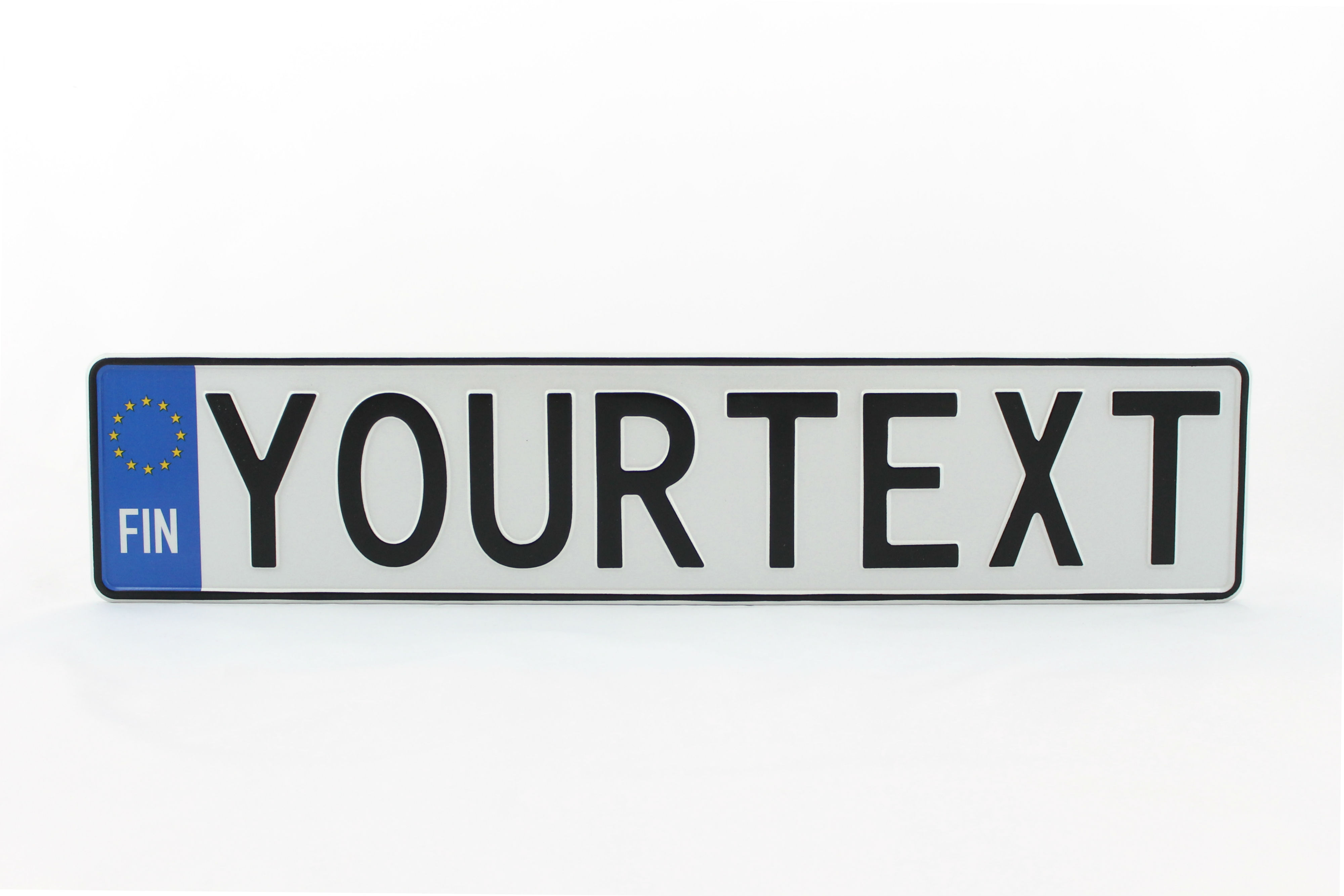 Finland Finnish Euro European License Plate Number Plate Embossed Alu